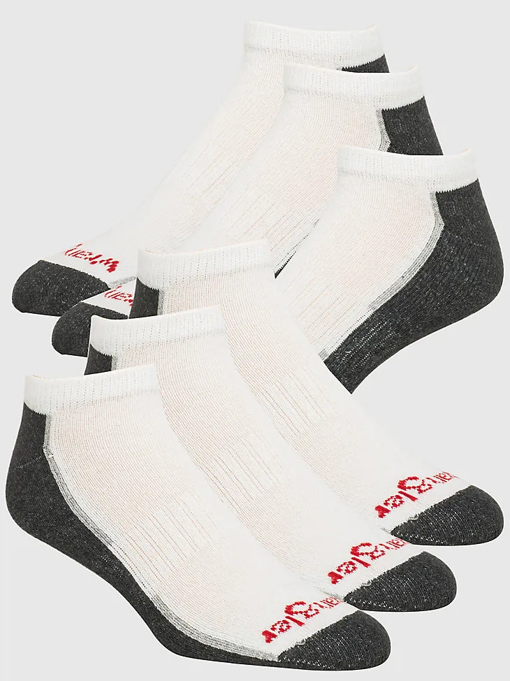 MEN'S WRANGLER LOW-CUT CUSHIONED SOCKS (6-PACK) IN WHITE