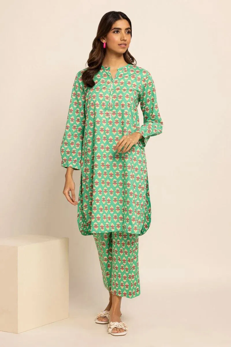 2 Piece | Kurta & Pants | Color Light Green