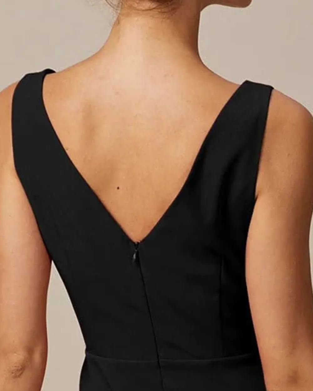 Black back v-neck dress