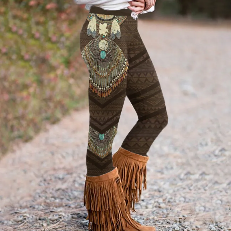 Vintage Western Print Lounge Leggings