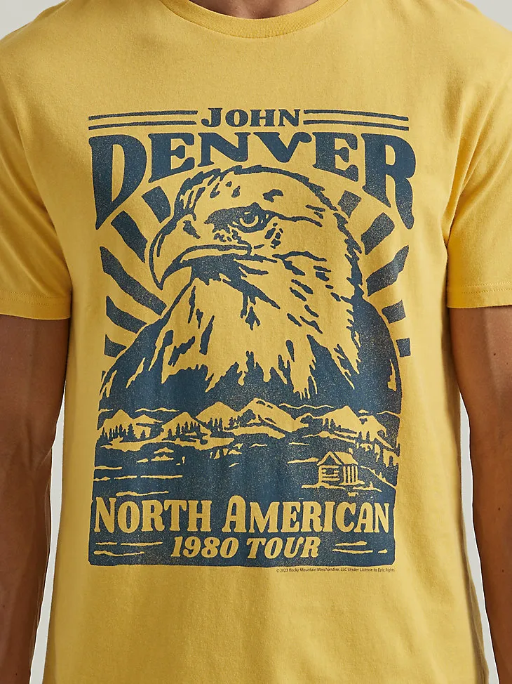 JOHN DENVER GRAPHIC T-SHIRT IN OCHRE YELLOW