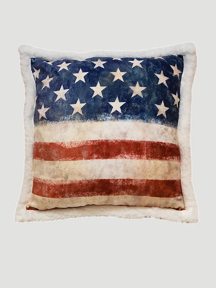 WRANGLER STARS & STRIPES AMERICAN FLAG PLUSH THROW PILLOW IN MULTI