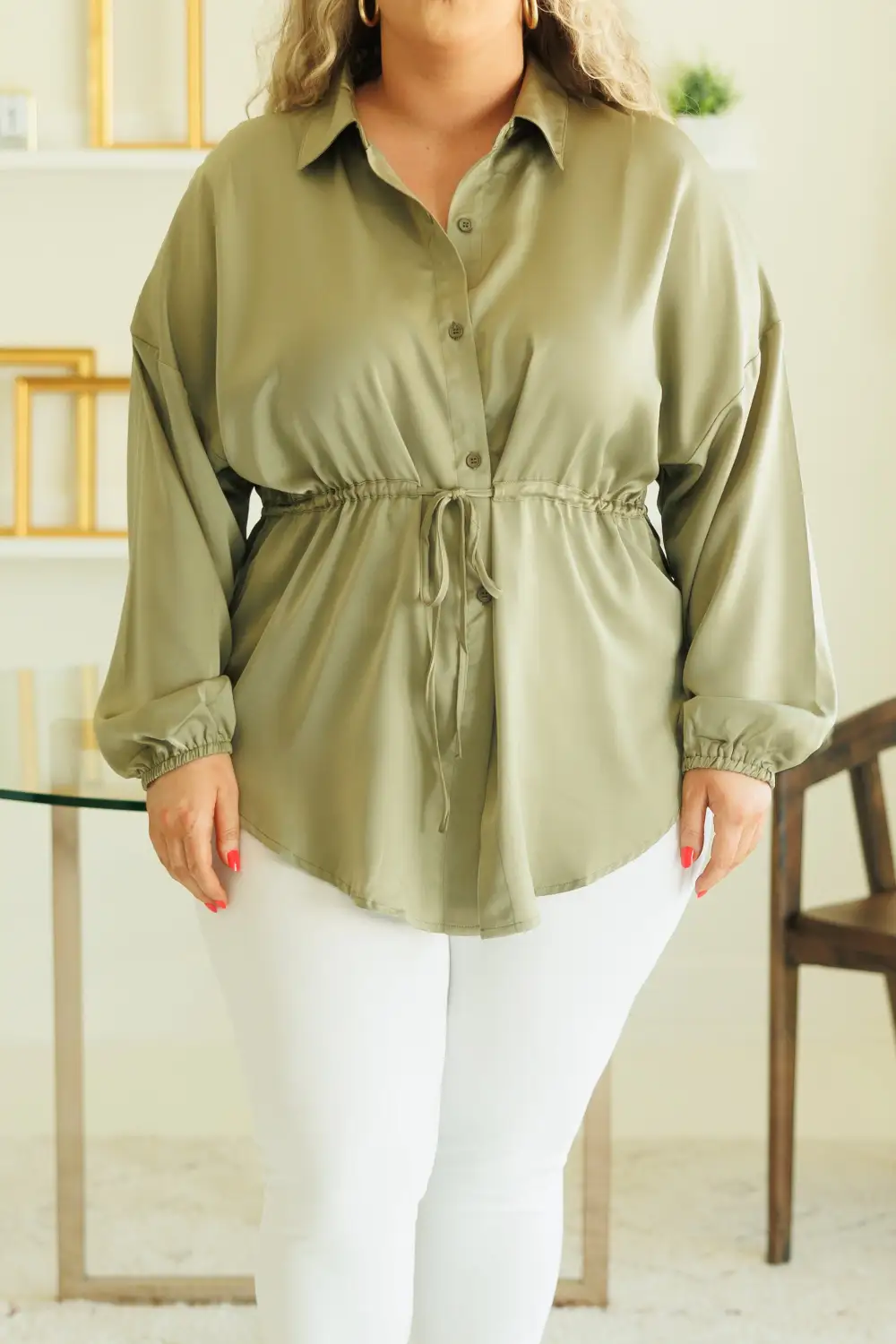 For The Weekend Blouse, Olive