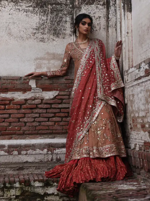 ANGARKHA W/ DUPATTA & LEHENGA