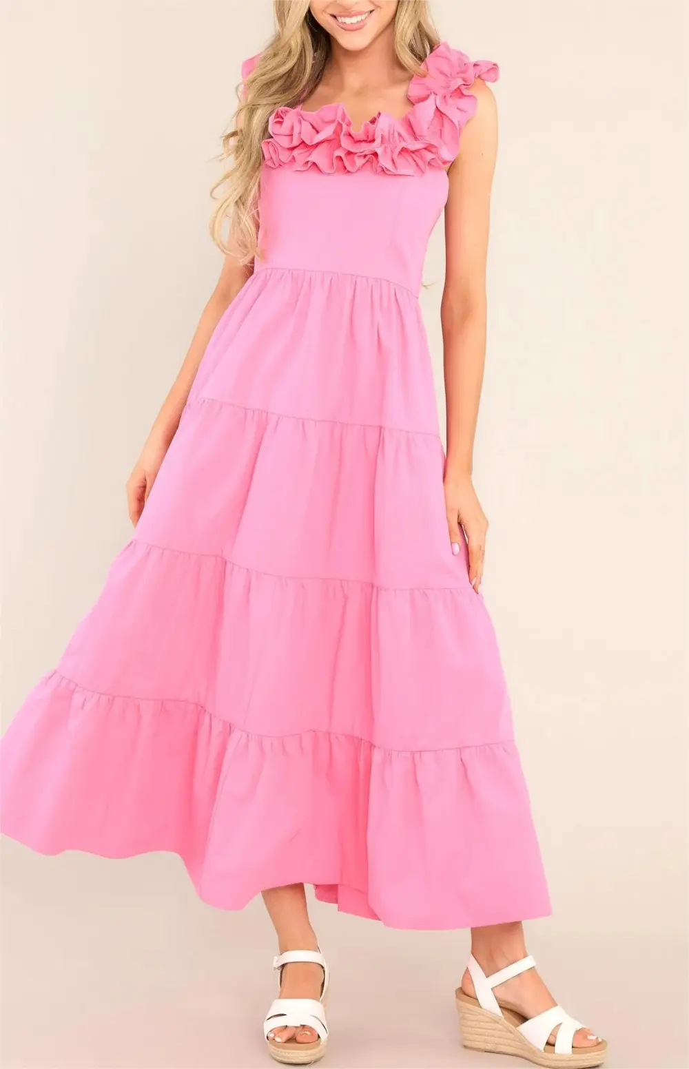 LOVE GROWS HERE BUBBLEGUM PINK MAXI DRESS