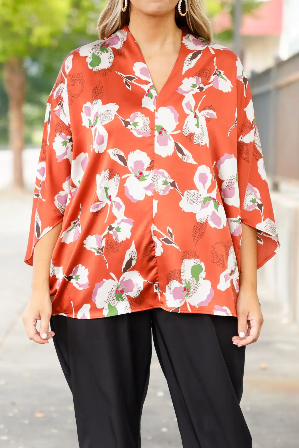 Floral Dreaming Top, Orange