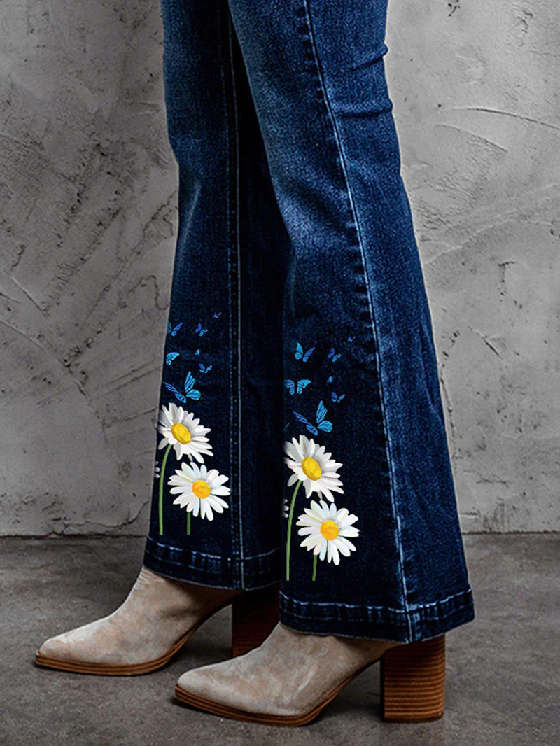 Women's Daisy Print Jeans