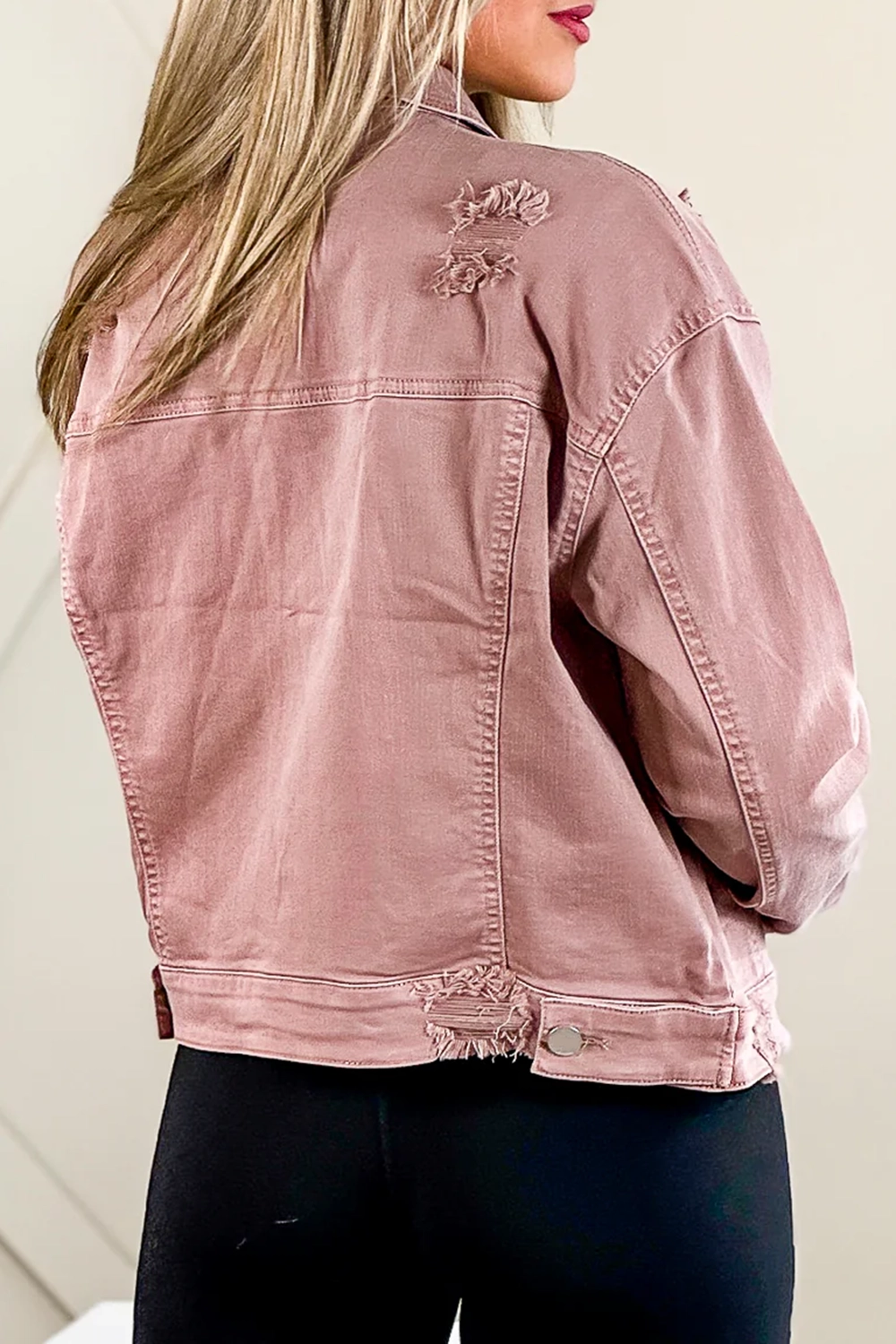 Pink denim jacket