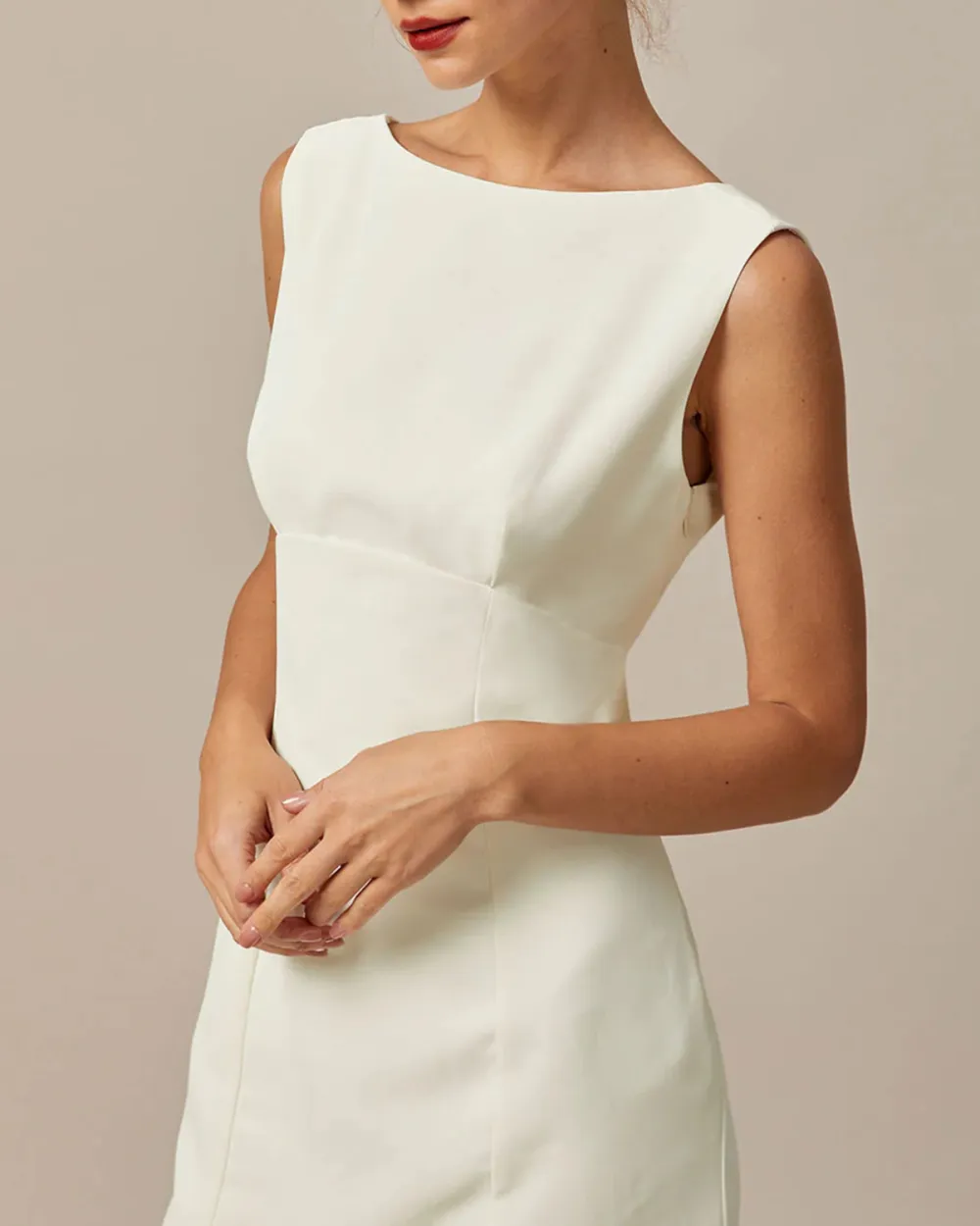 White dress with cutout back