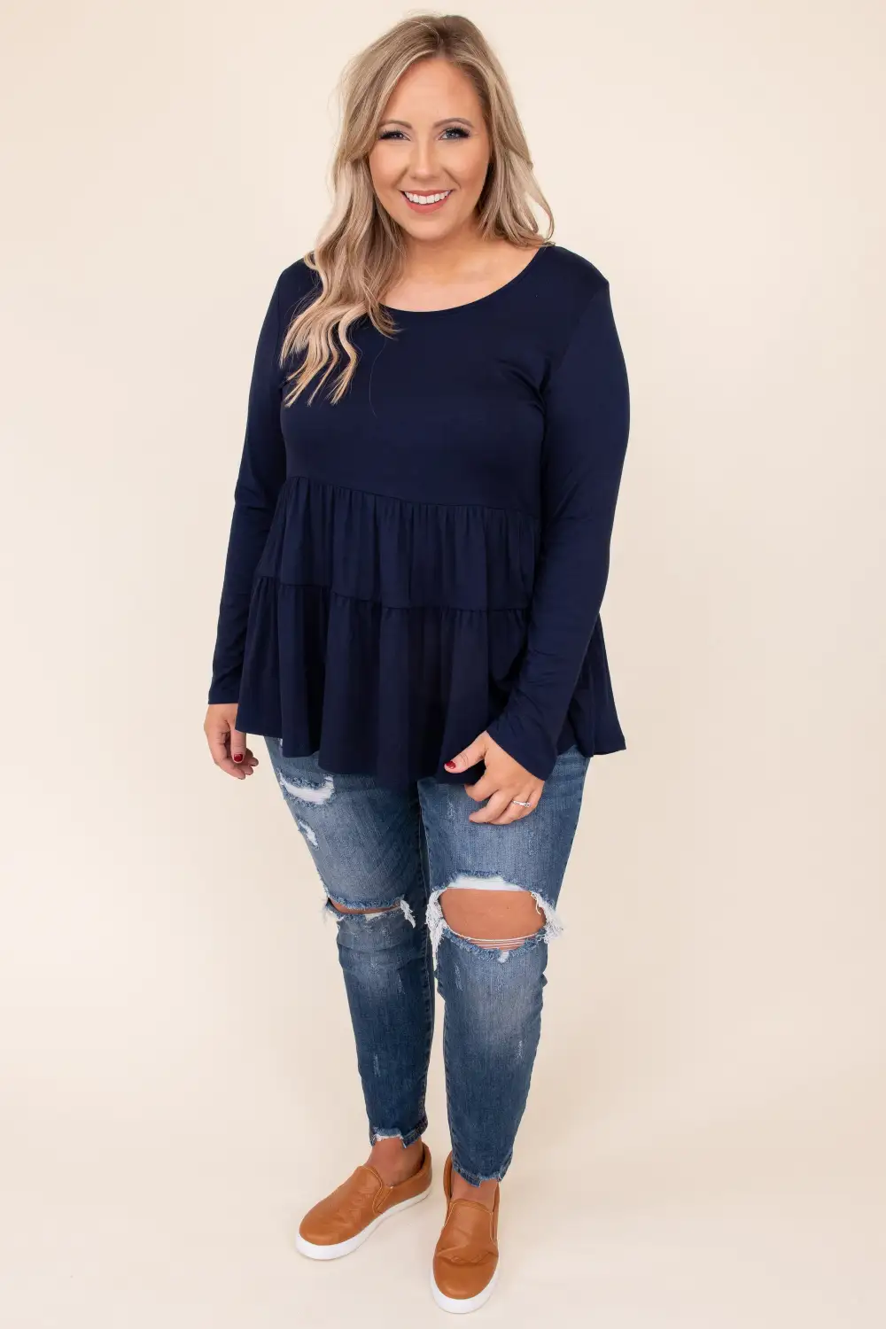 Closer To Me Top, Navy