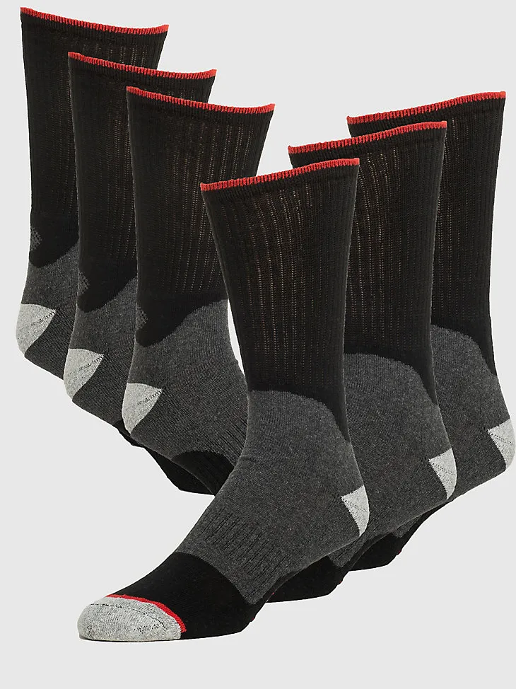 MEN'S WRANGLER MID-WEIGHT CREW WORK SOCKS (3-PACK) IN ARMY GREEN