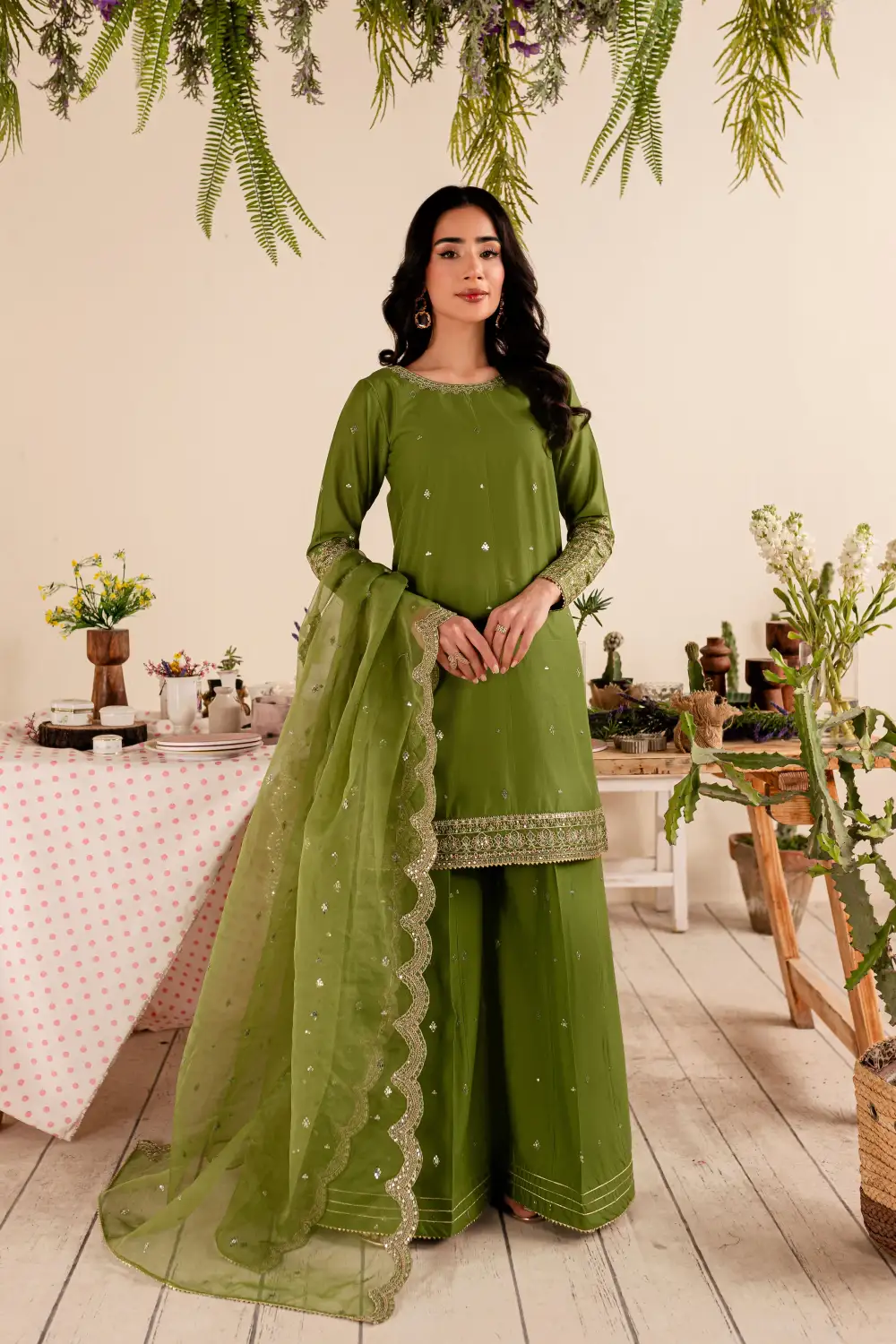 Amaya 3Pc - Embroidered Lawn Dress