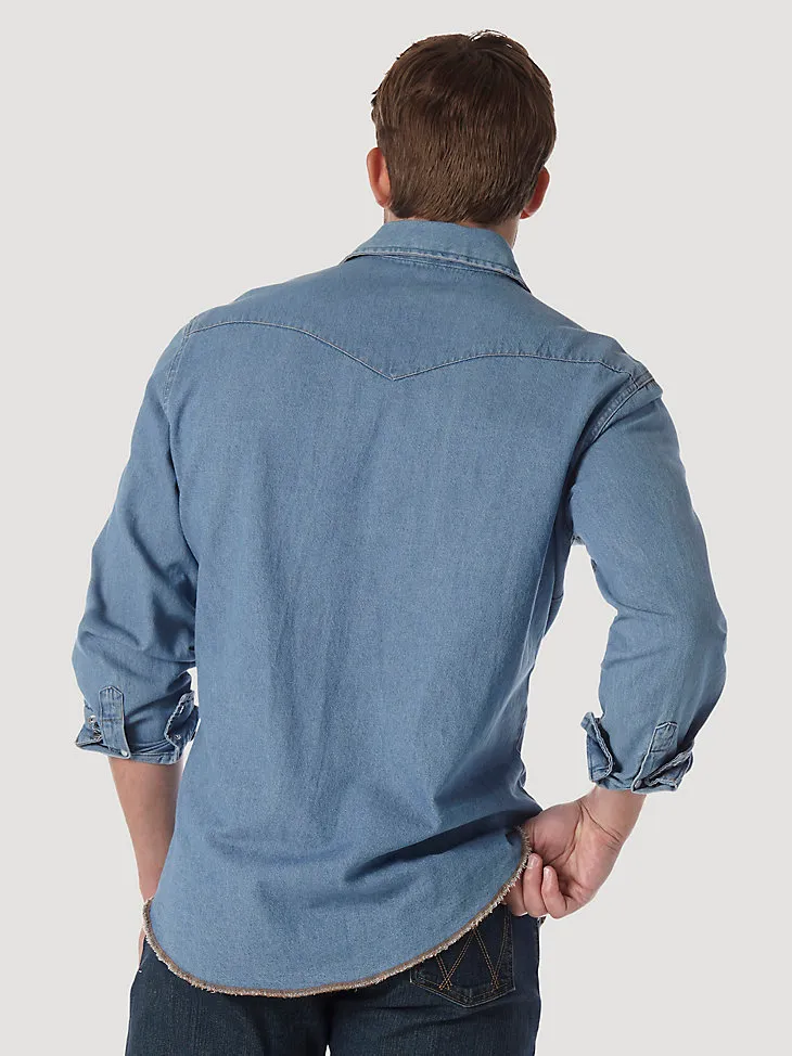 COWBOY CUT® LONG SLEEVE WESTERN DENIM SNAP WORK SHIRT IN DARK DENIM