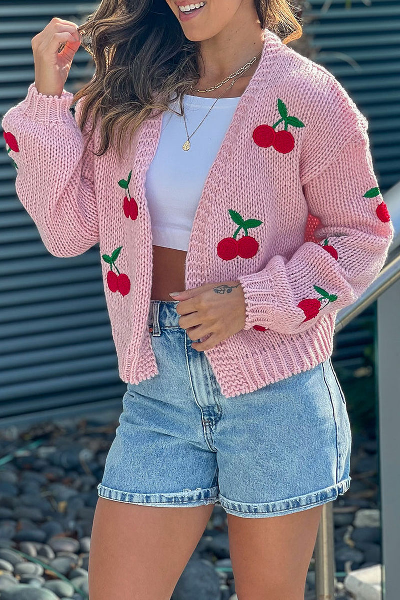 Light Pink Cherry Cardigan