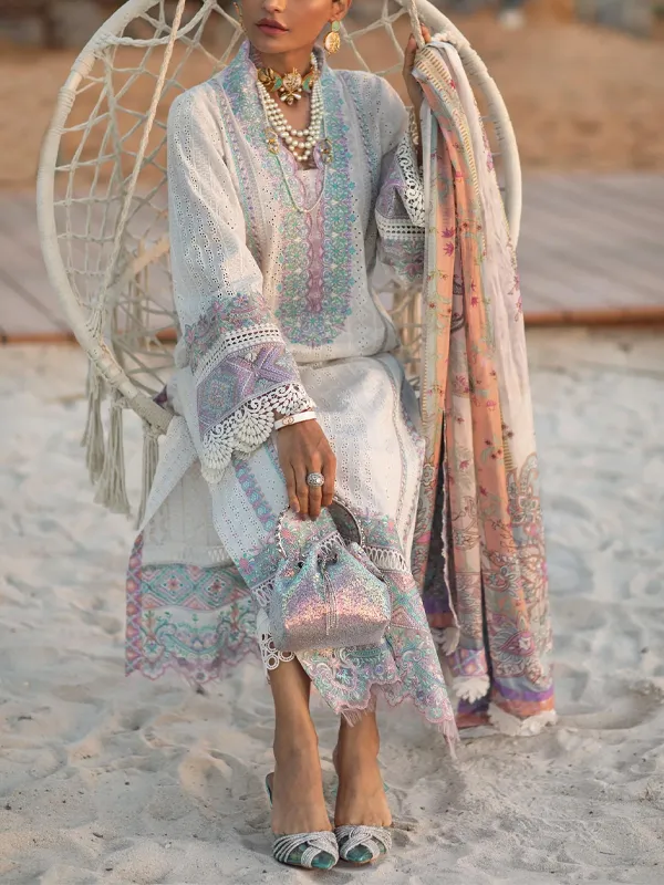 V-neck Printed Long-sleeved Dress