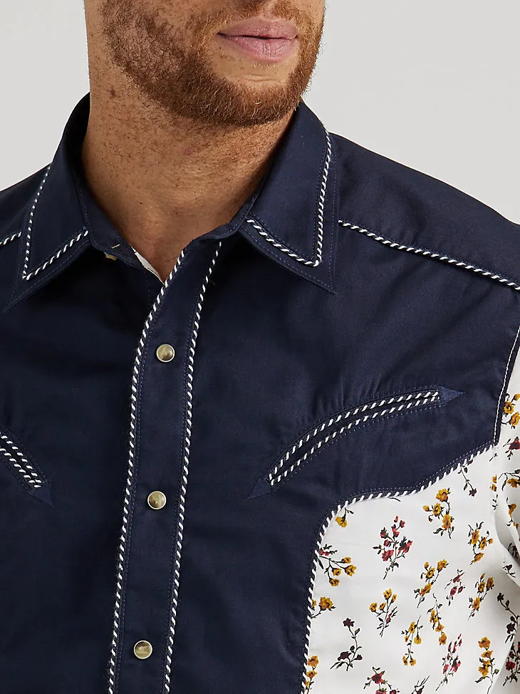 WRANGLER® RODEO BEN WESTERN SNAP SHIRT IN FLORAL TAN