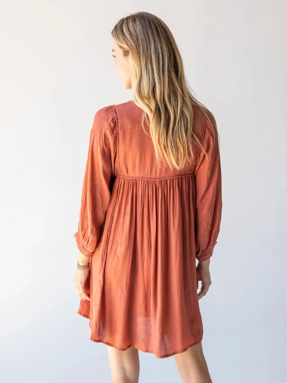 Rose Mini Dress - Rust