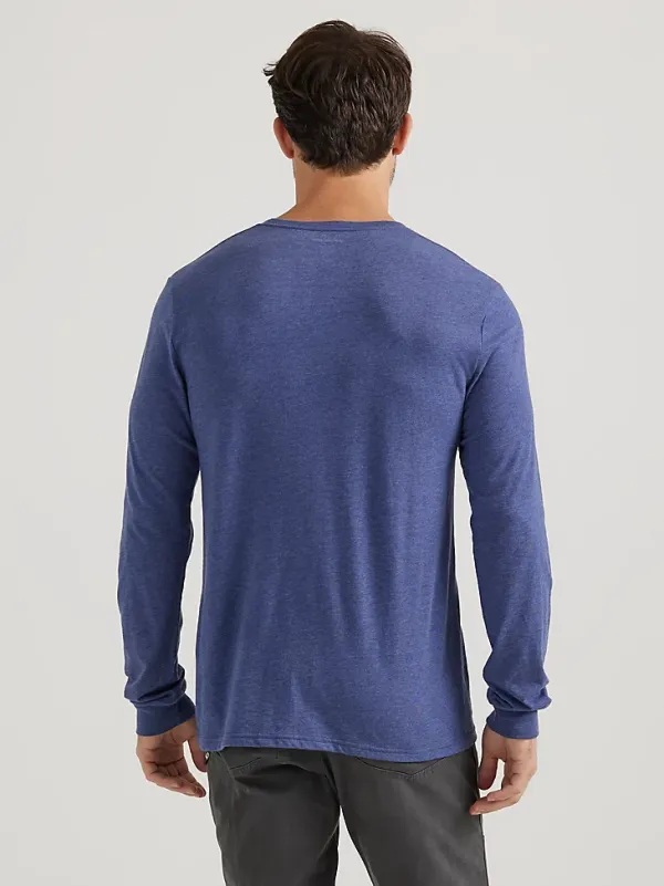 ATG BY WRANGLER® MEN'S LONG SLEEVE T-SHIRT IN DENIM HEATHER