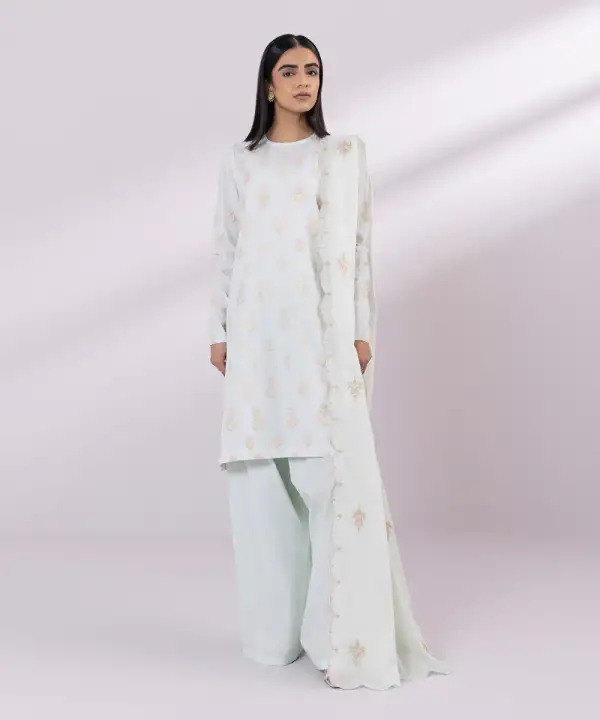 3 Piece - Embroidered Jacquard Suit