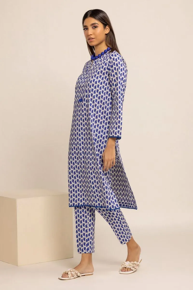 2 Piece | Kurta & Pants | Color Navy Blue