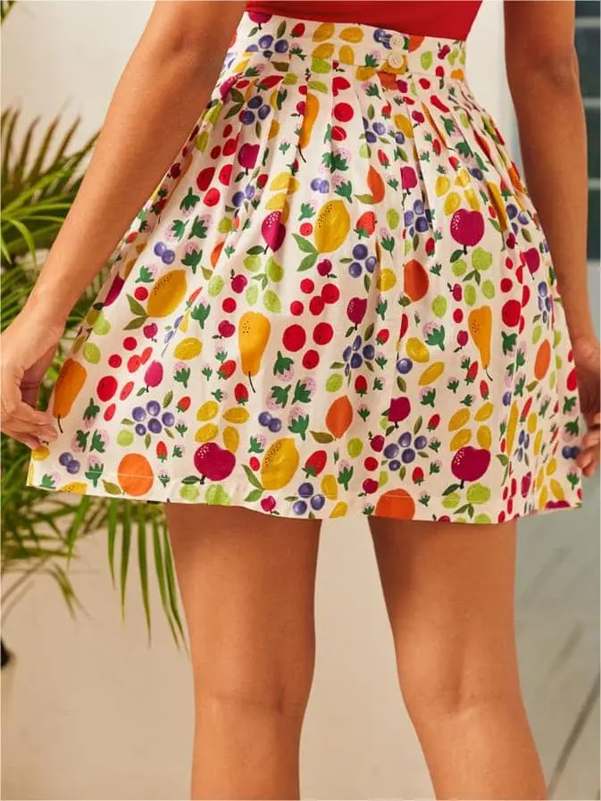 Vintage Fruit Printed Skirts