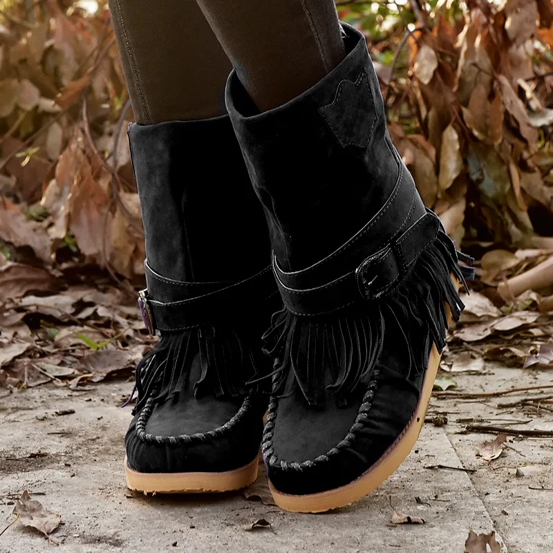 Retro Tribal Women's Tassel Boots