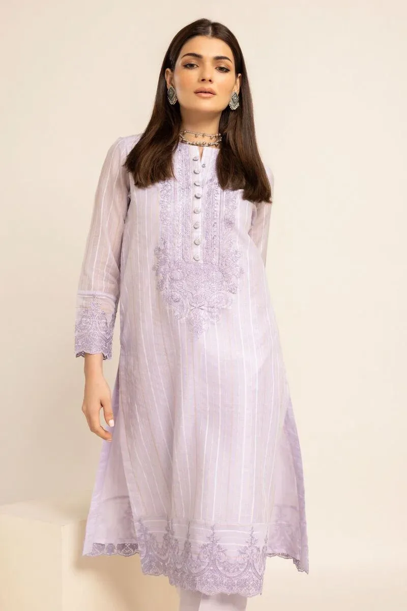 3 Piece Kurta Embroidered | Dupatta& Bottom & Tops | Color Lilac