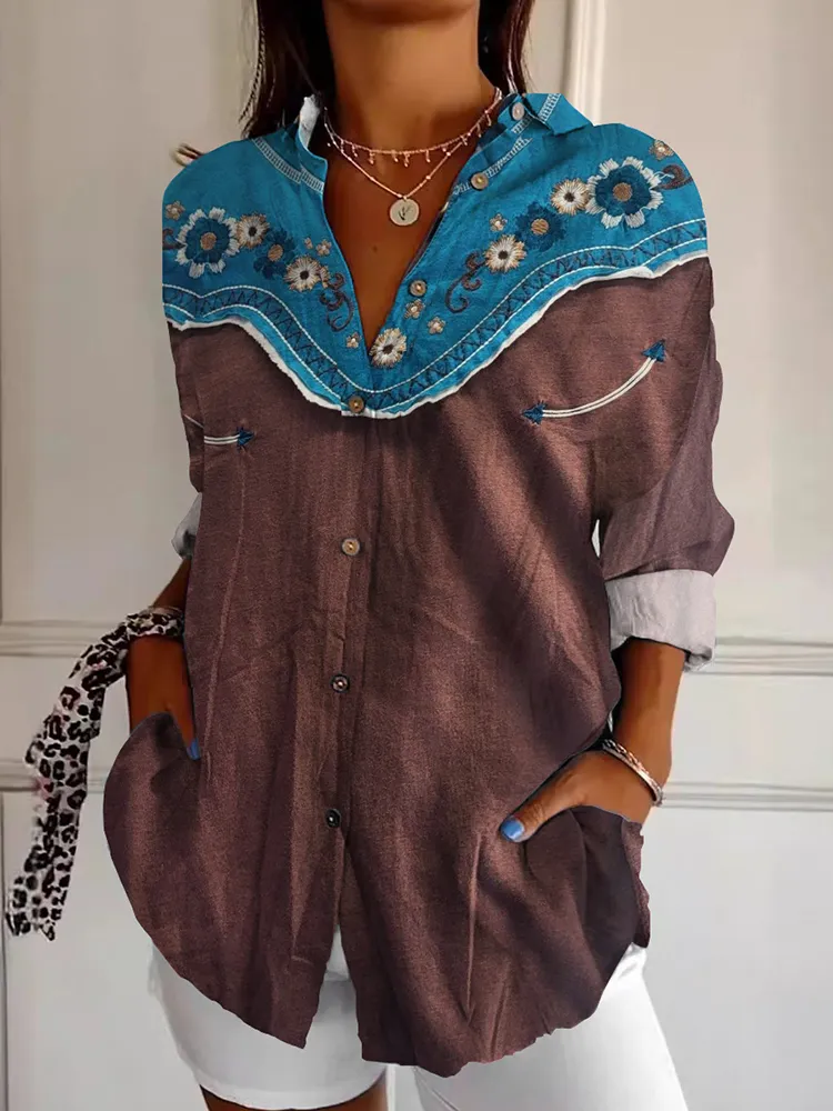 Aboriginal Ethnic Floral Women'S Shirt