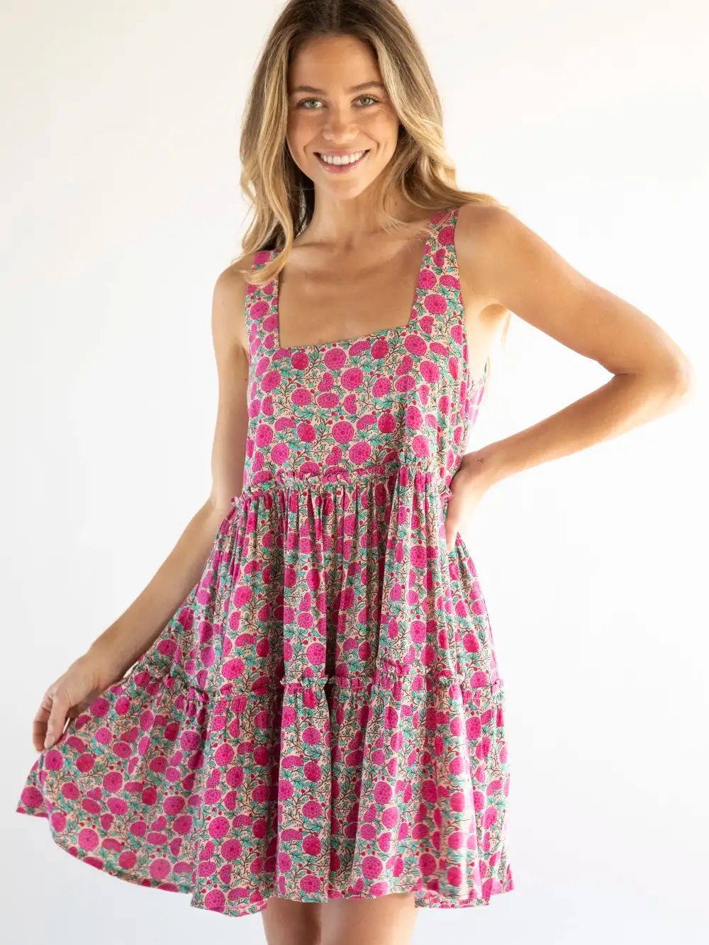 Anna Mini Dress - Pink Puff Floral