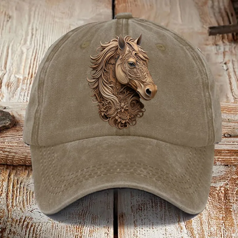 Western Horse Print Baseball Cap