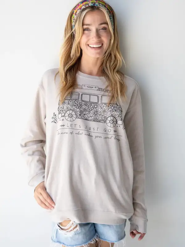 Comfy Pocket Sweatshirt - Let's Just Go