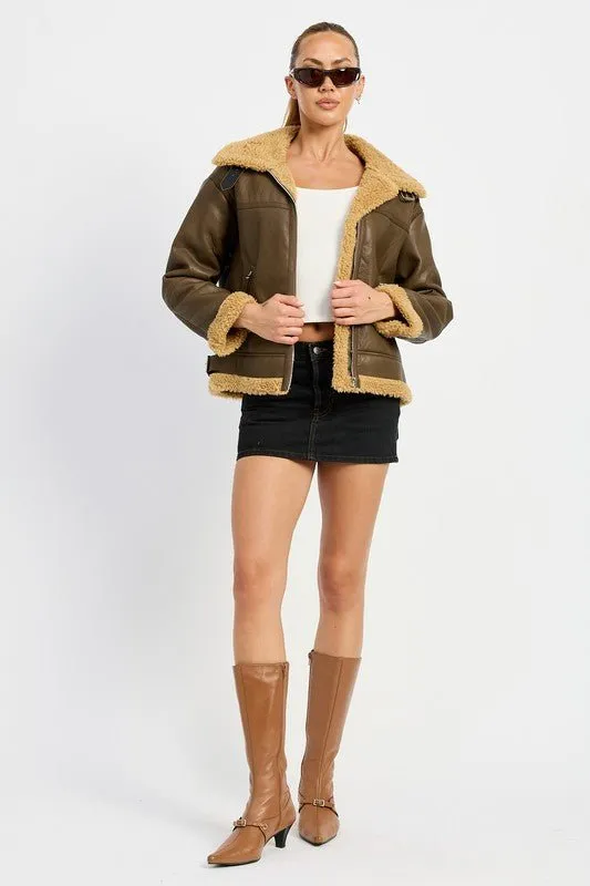 Shearling Moto Jacket