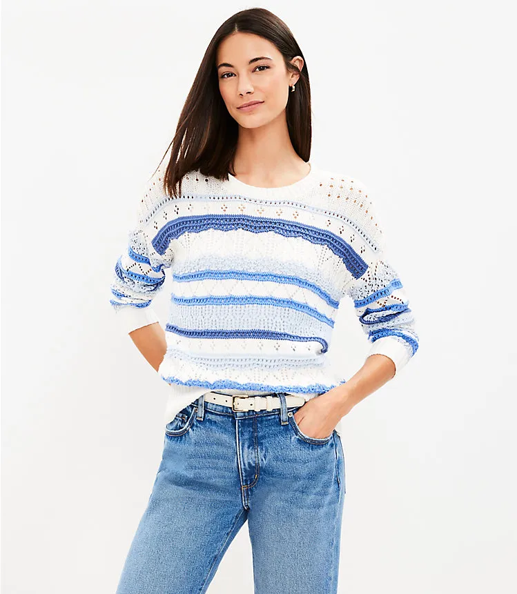 Mixed Pointelle Sweater