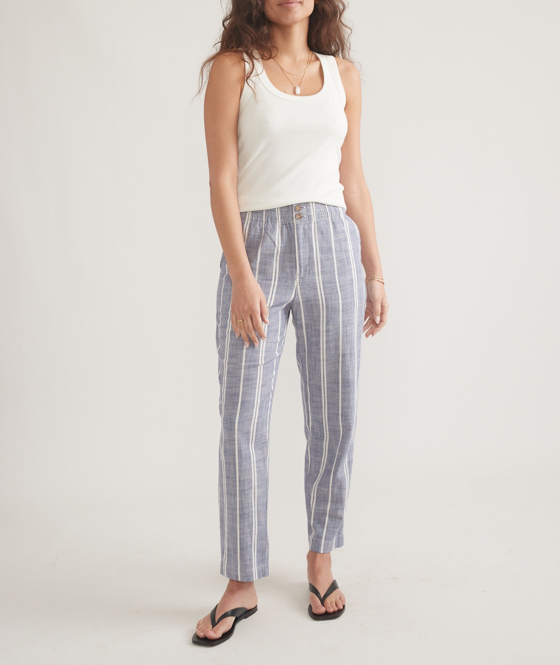 Skipper Blue Stripe Crop Pant