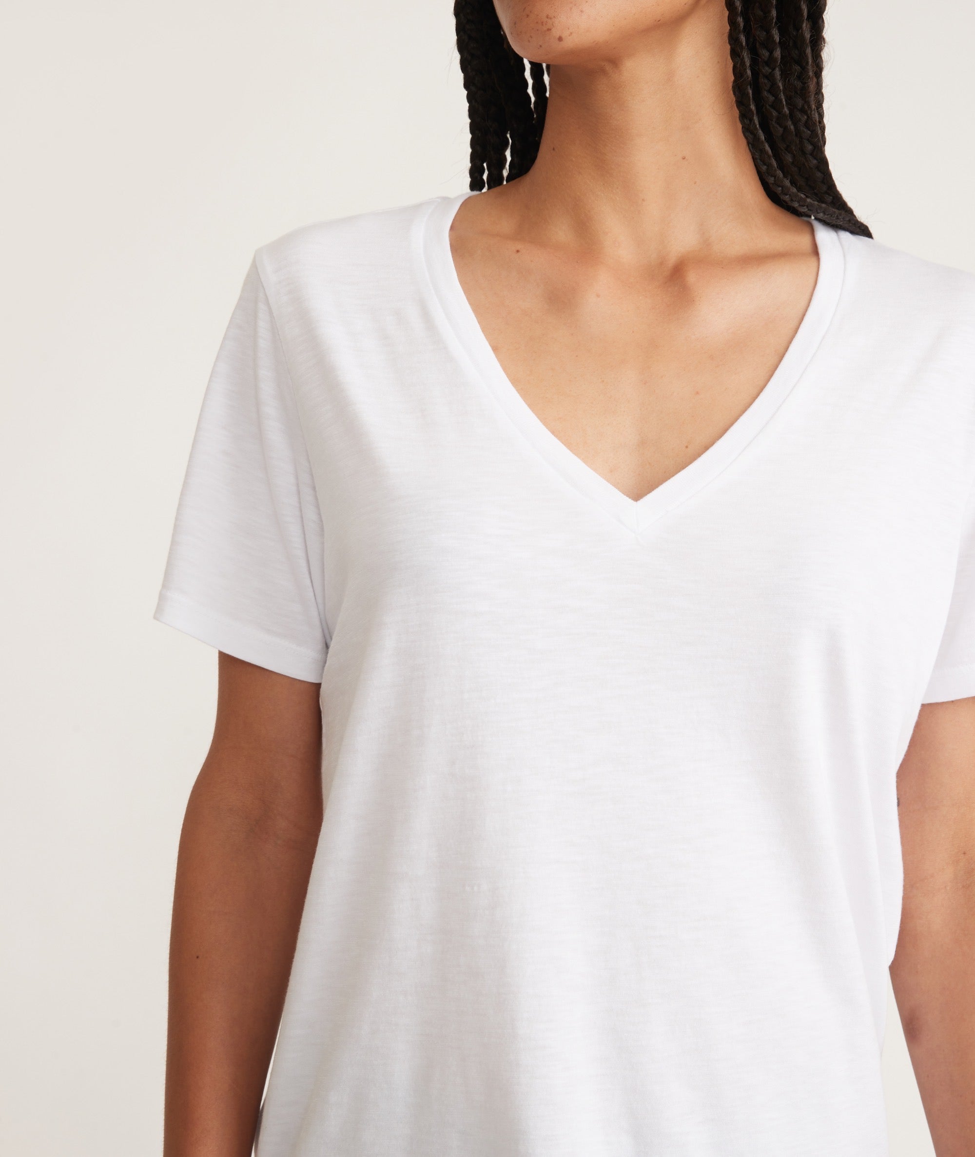 White V Neck Tee