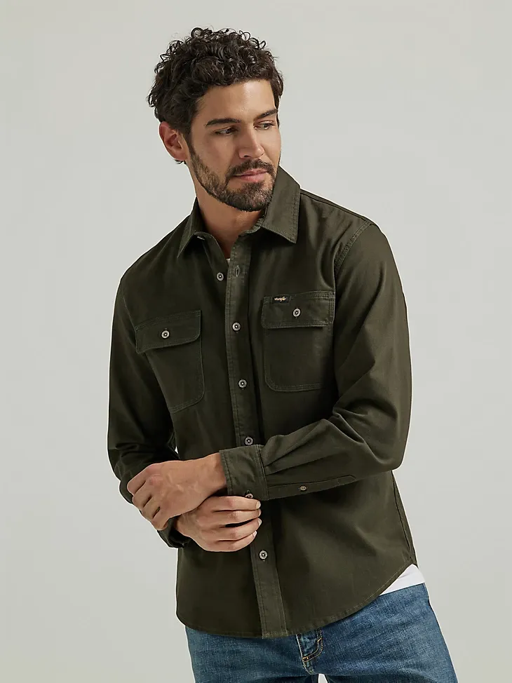 MEN'S WRANGLER® EPIC SOFT™ STRETCH TWILL SHIRT IN ROSIN