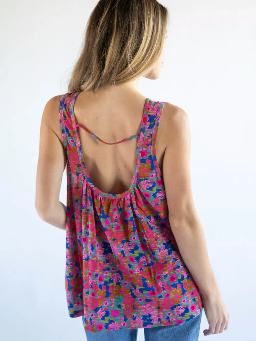 Free Spirit Cotton Tank Top - Rust Orchid Pink