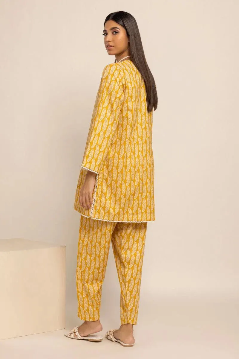 2 Piece | Kurta & Pants | Color Yellow