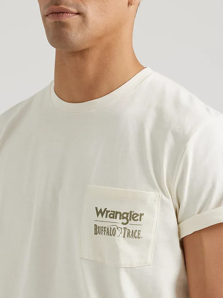 WRANGLER X BUFFALO TRACE™ MEN'S POCKET T-SHIRT IN VANILLA