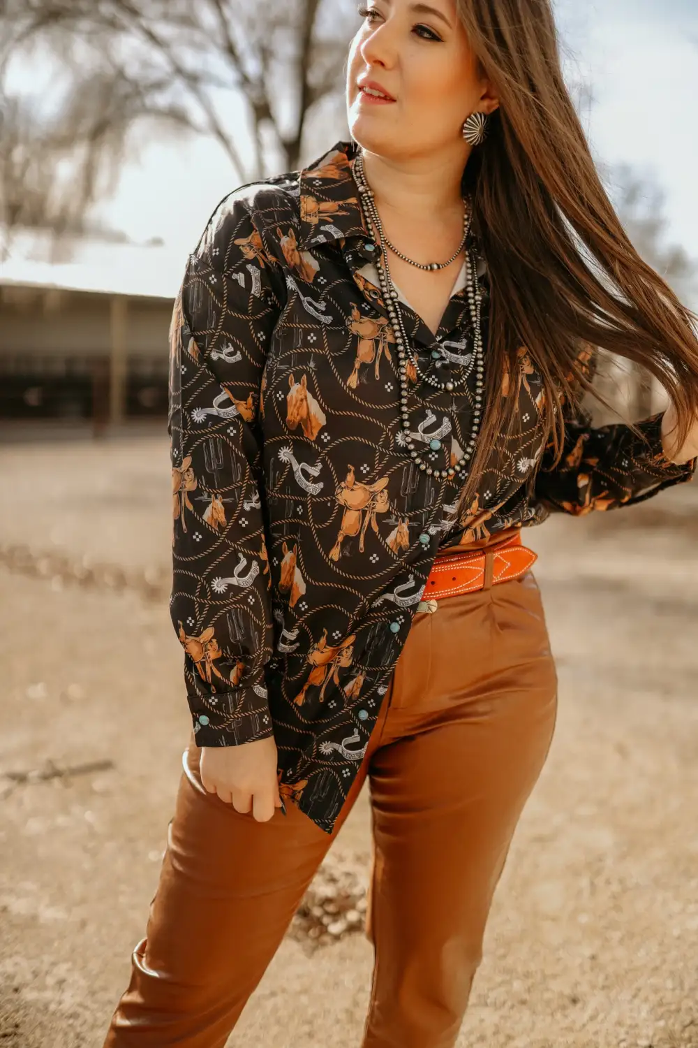 Vintage Saddles Button-Up Top