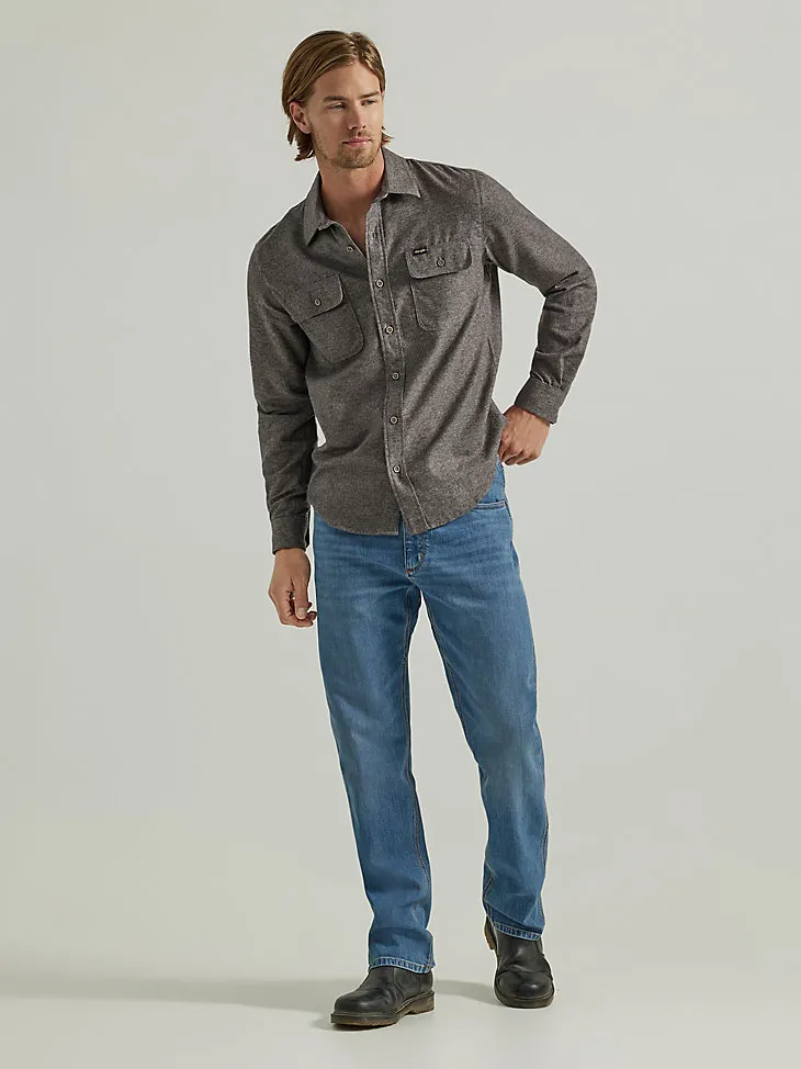 MEN'S HEATHERED BUTTON-DOWN SHIRT IN ELMWOOD