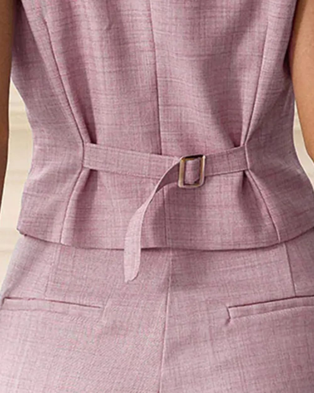 The Pink V-Neck Button Vest