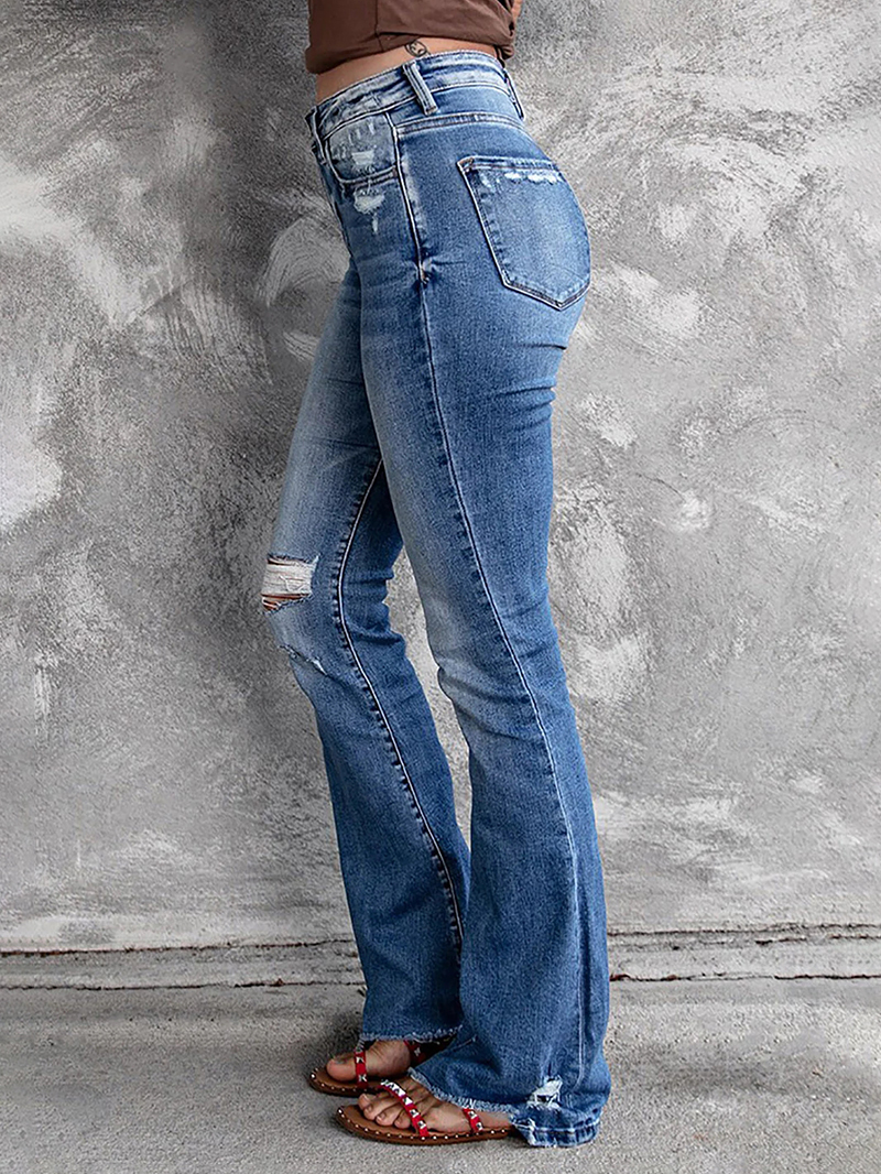 Women's versatile micro-flared jeans