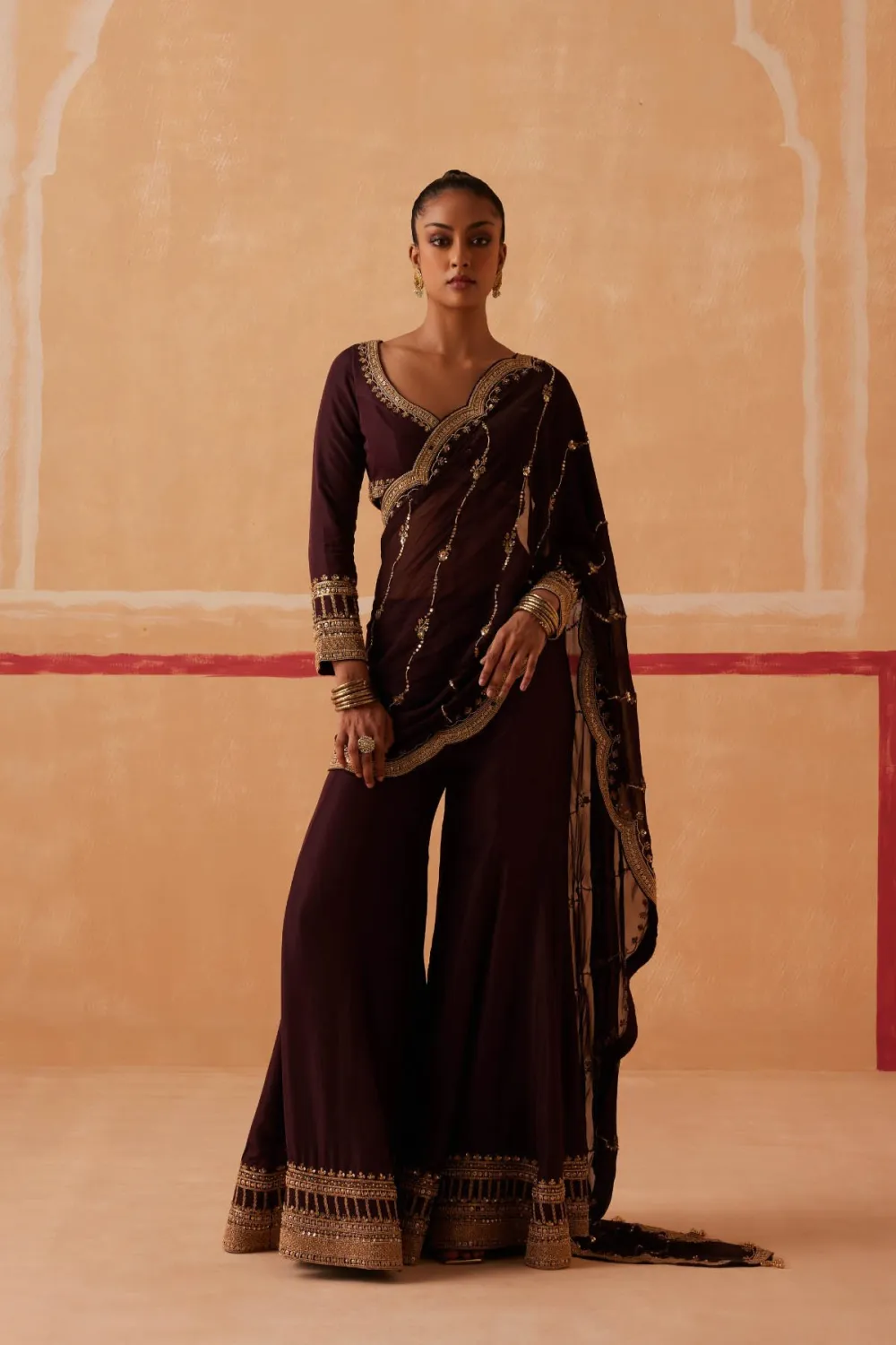 Rhea Drape Sharara Set