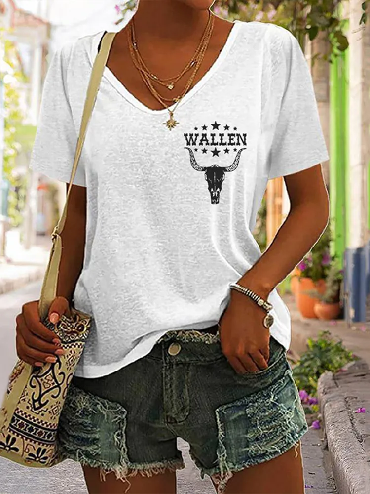 Wallen Wasted On You Shirt Country Music Print Casual T-Shirt