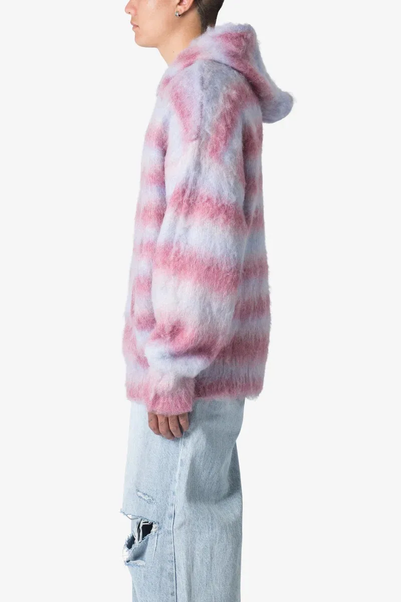 STRIPED MOHAIR HOODIE