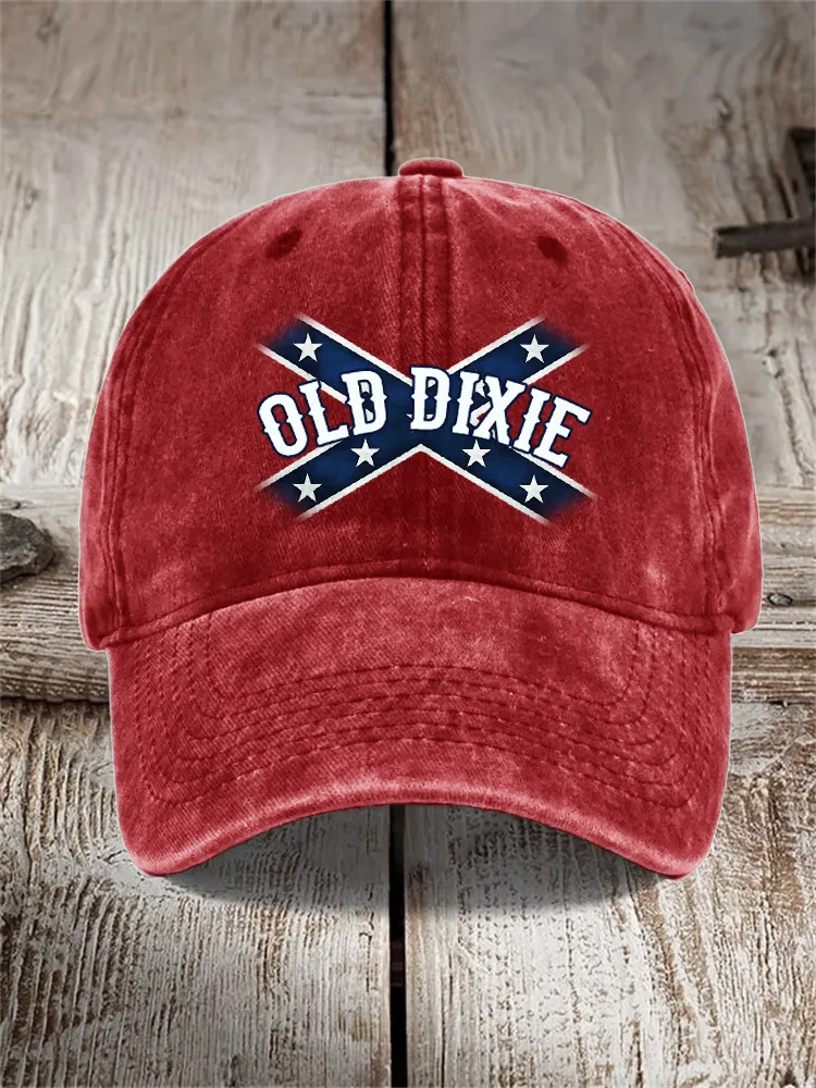 Unisex Old Dixie Rebel Flag Inspired Washed Cap