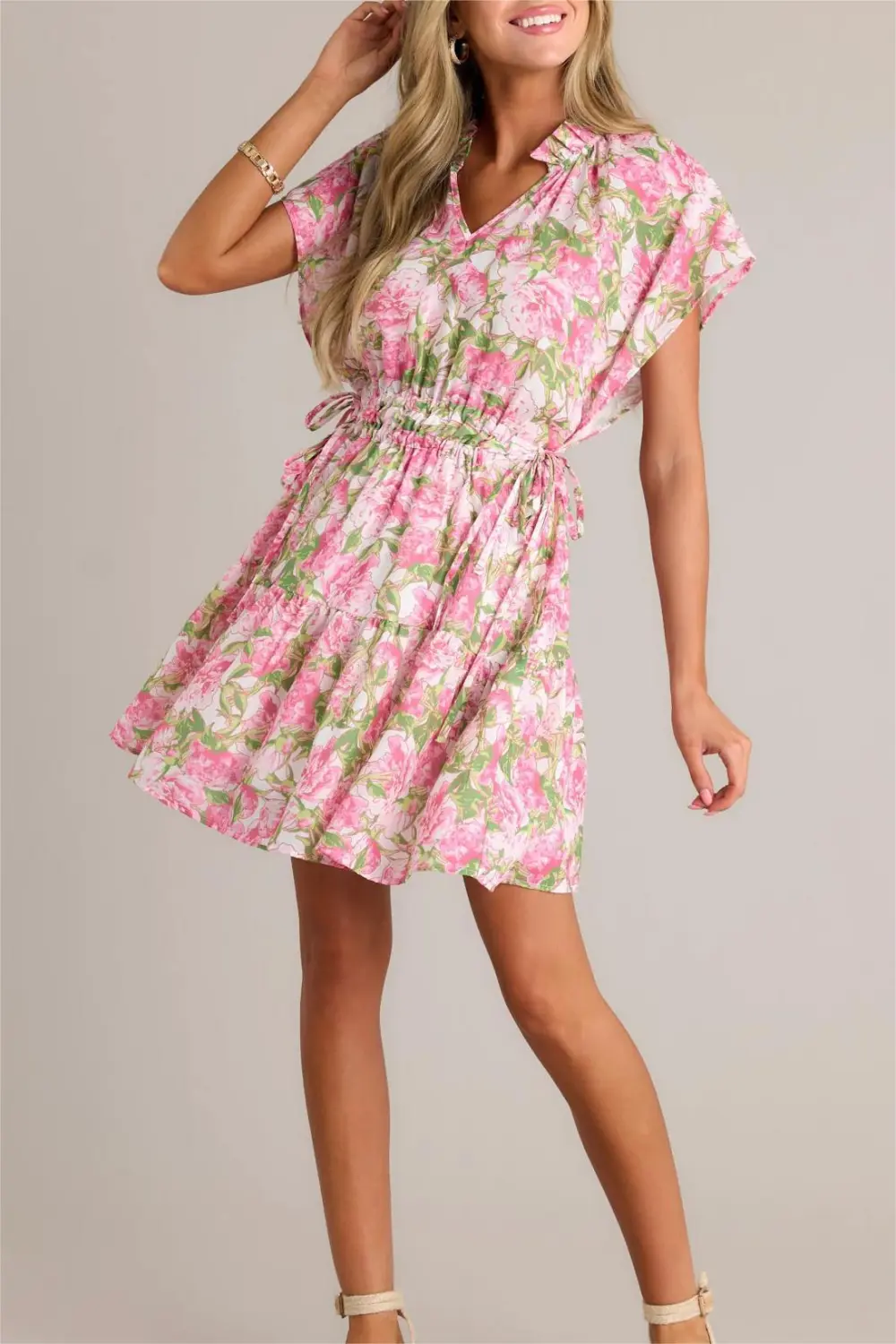 ENDLESS MEMORIES PINK FLORAL MINI DRESS