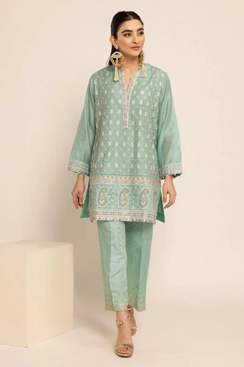 2 Piece | Kurta & Pants | Color Green