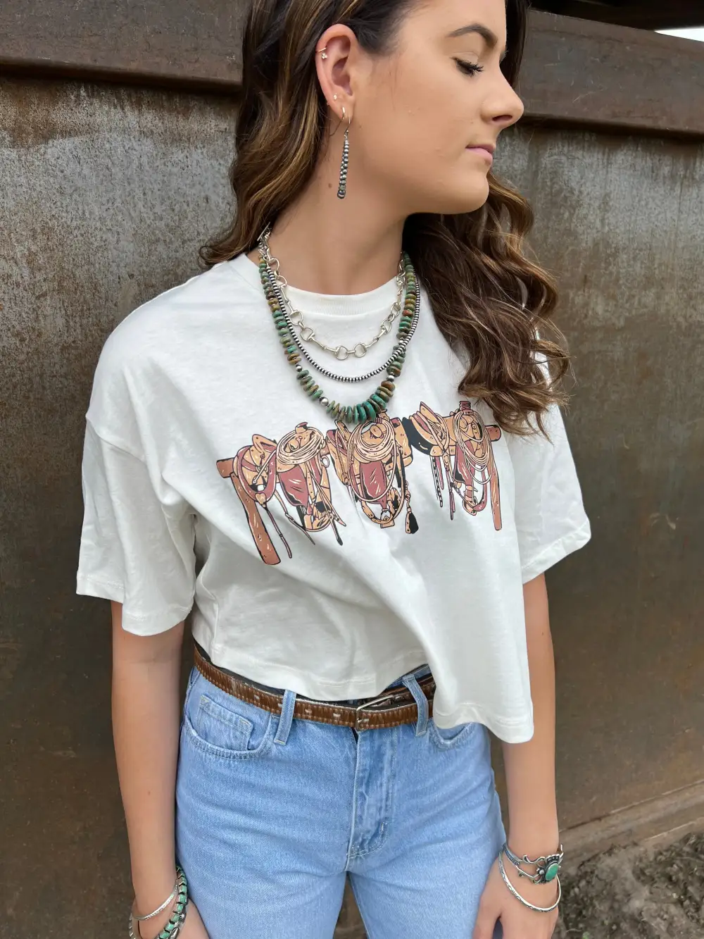 3 Amigos Saddle CROP Tee